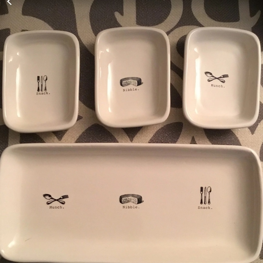 Rae Dunn Platter and Dish Set